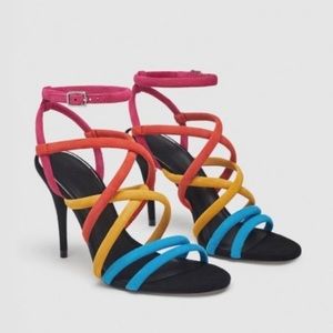 Zara Multicolor Suede Leather High
Heel Sandals